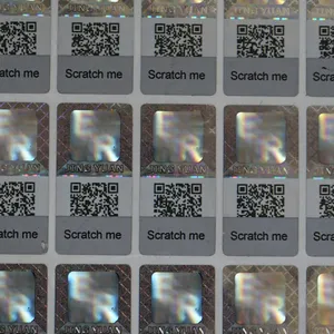 Custom Authenticity Query System Tamper Proof Label Printing PET Security Tags Hidden QR Code 3D Trajectory Scratch-off Stickers