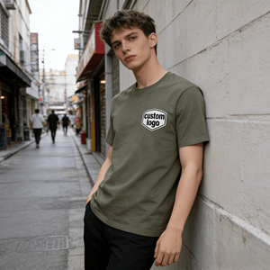 Camisetas de Manga Corta Personalizadas con Estampado Digital, Estilo Urbano, Tejido de Punto con Letras, Hombros Caídos, 100% Algodón - Product Image 1