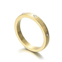 Bague de bénédiction en acier inoxydable avec diamants, numéro 6:24, anneau estampé de la Bible hébreu