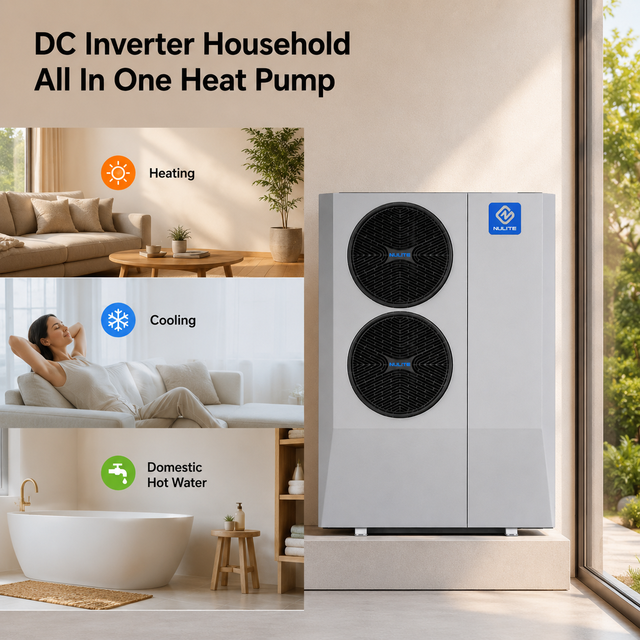 Nulite 3 in 1 DC Inverter All-in-One Heat Pump R290 Monoblock -25°C Cold Climate for Residential Heating