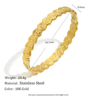 Gelang Baja Anti Karat Berlapis Emas 18K dengan Desain Bunga, Gaya Eropa dan Amerika, Temperamen Fashion, Desain Niche yang Unik