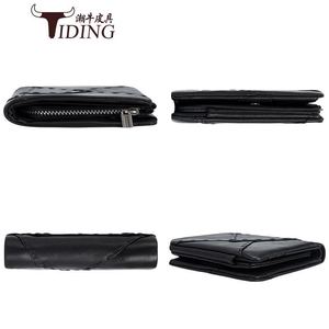Tiding Genuine Leather Men's <b>Wallet</b> Multifunctional Business Casual Card <b>Holder</b> With Zipper Closure - Product Image 3