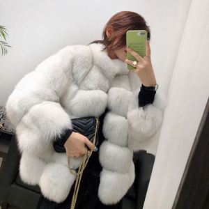 Abrigos de piel de zorro de lujo para <span class=keywords><strong>mujer</strong></span>, venta al por mayor de fábrica, chaqueta de piel de zorro Natural, <span class=keywords><strong>abrigo</strong></span> de piel de zorro Real para <span class=keywords><strong>mujer</strong></span> de invierno - Product Image 2