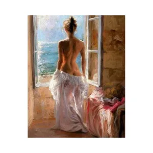 Wall home decor for adults living naked woman and sun abstract print paint Wall Art Canvas Painting