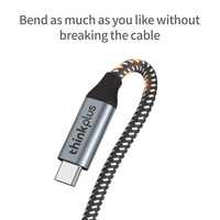 Cable USB3.1 Gen2 de Carga Rápida PD de 100W, 10Gbps, 8K, 60HZ, Función Completa, USB C a C, Revestimiento de Nailon Trenzado, Compatible con Laptops y Móviles Lenovo