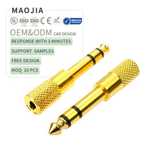 Adaptateur stéréo Mono 6.5mm mâle vers 3.5mm femelle plaqué or convertisseur de prise audio <span class=keywords><strong>pour</strong></span> guitare équipement de studio table de mixage DJ - Product Image 1