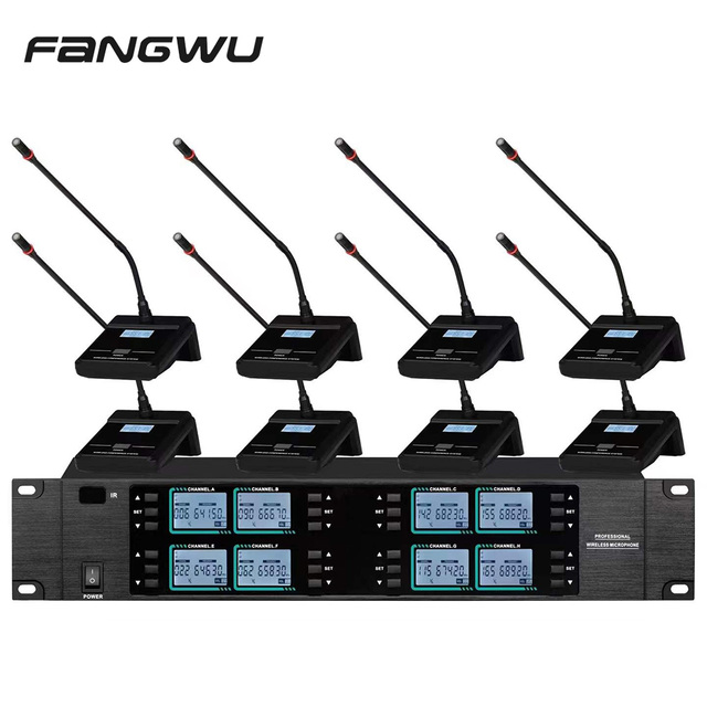 China Best Price Direct Sale Handheld VHF UHF Mic 8 Channels Wireless Microphone