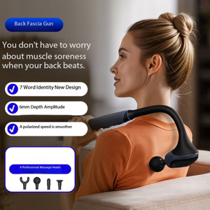 Professionelle <span class=keywords><strong>7</strong></span>-förmige Rückenmassagepistole, Selbstmassage für Tiefengewebe, Abnehmbar, Leiser Elektrischer Fitness-Muskelmassager - Product Image 2