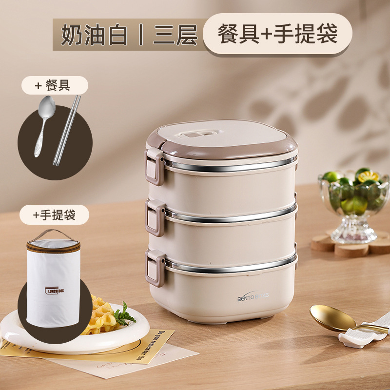 Three-tier tableware set including tote bag