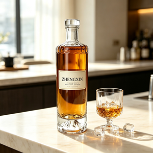 Boîte d'emballage pour spiritueux la plus vendue, bouteille en verre transparent de 500 ml pour spiritueux, <span class=keywords><strong>vodka</strong></span>, whisky, bouteille de vin de 500 ml avec bouchon en liège - Product Image 6