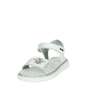 Asso Girls' <b>Sandal</b> AG-17230 White Silver Flat <b>Sandals</b> With Rhinestone Decor And Adjustable Strap - Product Image 6