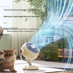 대우 레트로 공기 순환 팬 테이블형 조명 사운드 터치 스크린 컨트롤 사무실 침실 분위기 데스크탑 소형 팬 - Product Image 3
