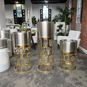 Soporte <span class=keywords><strong>para</strong></span> <span class=keywords><strong>Plantas</strong></span> de Acero Inoxidable Chapado en Oro, Moderno, Lujoso y Duradero, y Macetas Decorativas Altas <span class=keywords><strong>para</strong></span> Uso en Interiores y Exteriores del Hogar y Jardín - Product Image 1