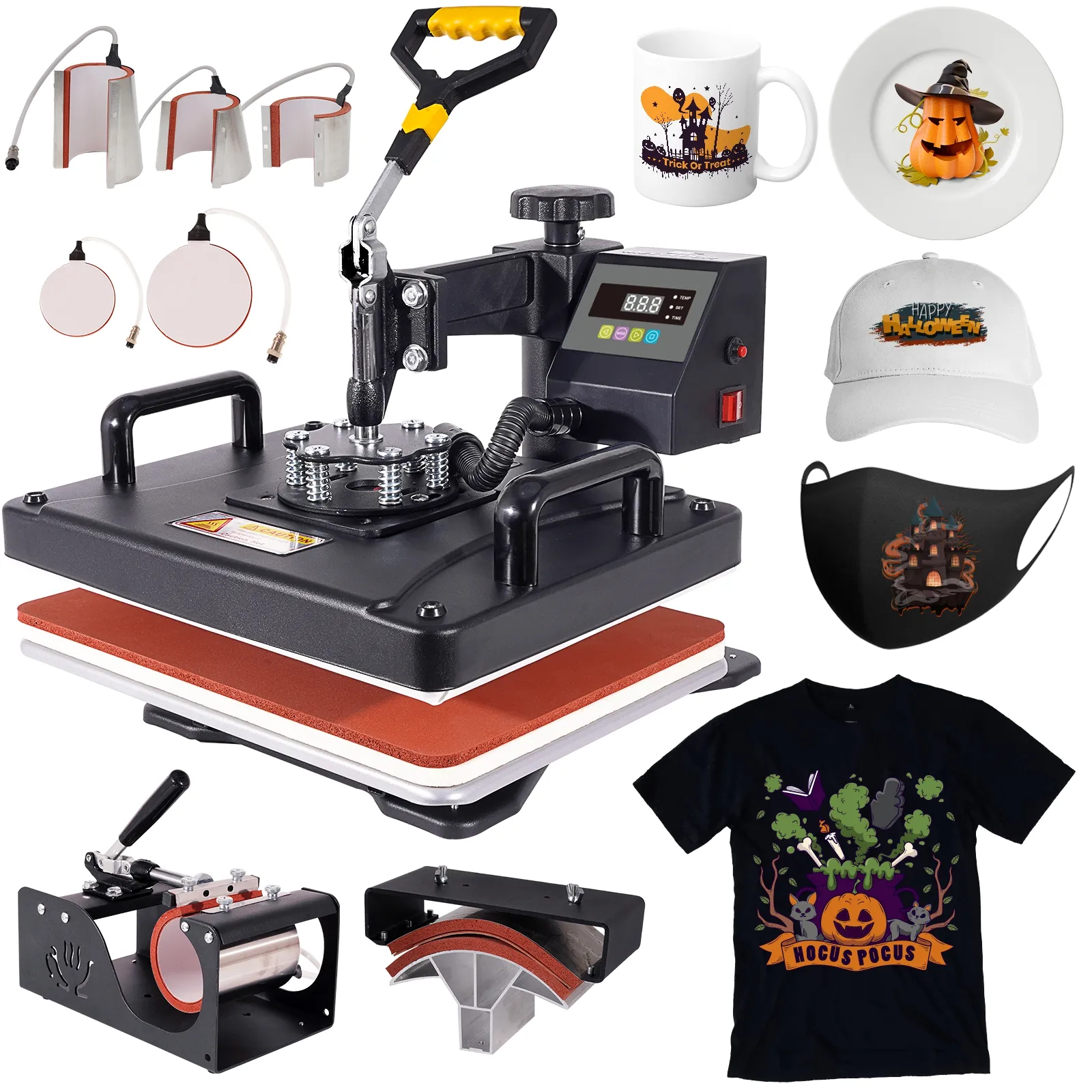 mecolour 8 in 1 digital combo heat press machine multifunctional sublimation machine