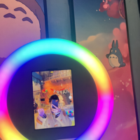 Photobooth portatif léger de selfie d'iPad Roamer d'anneau de LED avec le miroir de plaque de visage