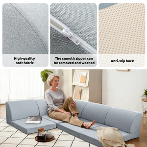Wholesale Compressed Foam Modular Living Room <strong>Sofa</strong> <strong>Bed</strong> with Removable Washable Cover Adjustable Floor <strong>Couch</strong> - Product Image 5