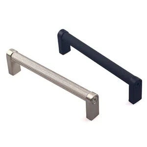 Fancy Knurled double color Furniture Cabinet Handles Aluminum Cupboard Drawer Pulls Handles and Knobs