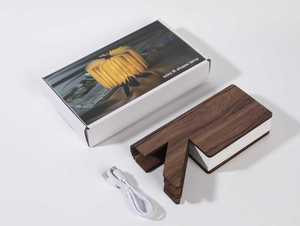 Chất Lượng Cao Đổi Mới Gấp Giấy Ánh Sáng Ấm Áp Trang Trí Nội Thất Trong Nhà Di Động LED Có Thể Sạc Lại Rắn Gỗ Bàn Đèn - Product Image 5