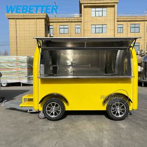 Petite remorque mobile de restauration rapide de cuisine de rue Pizza Burger Food Truck Mini chariot de restauration en fibre de verre avec roues pour restaurant - Product Image 2