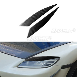 1 paire de couvre-phares en fibre de carbone véritable pour Mazda RX8-B 2004 2005 2006 2007 2008, accessoires de voiture - Product Image 1
