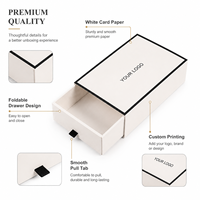 Boîte cadeau pliable personnalisée de style tiroir, adaptée pour l'emballage de sous-vêtements, ceintures, cravates, chaussettes et écharpes pour hommes et femmes