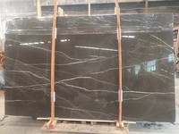 Dalles de marbre turques, marbre persan Nero Marquina, marbre gris Petra, grandes dalles modernes polies, imperméables, pour villa