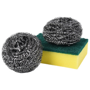 Ensemble de nettoyage Amigo en laine d'acier et éponge, 2 pièces de laine d'acier, 1 éponge, éponge à vaisselle pour la cuisine - Product Image 5