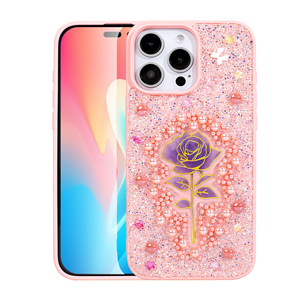 Sang Trọng Kim Cương Long Lanh Điện Thoại Trường Hợp Đối Với <span class=keywords><strong>iPhone</strong></span> 15 16 13 12 11 Bướm Rose Pattern <span class=keywords><strong>Bling</strong></span> Cover Quay Lại Đối Với Samsung S25 S24 S23 A34 - Product Image 3