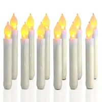 12 LED velas de mano luces, parpadeantes velas falsas sin llama Taper, velas cónicas con pilas LED