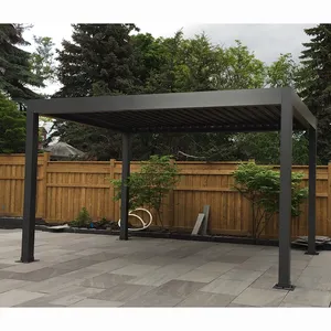 Outdoor opening retractable louvered roof kits pergola electric aluminum motorized shade gazebo pergolas