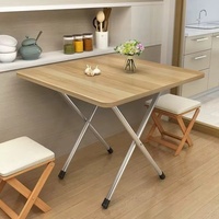 Table pliante carrée, table à manger pliable en deux, utilitaire, intérieur/extérieur, pour la maison