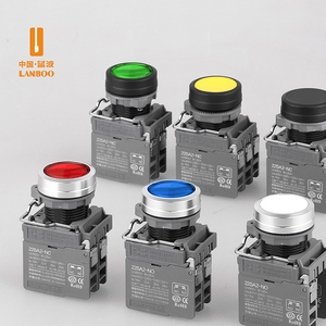 Lanboo SA2 Nút chuyển đổi tự thiết lập lại IP65 tự khóa Đầu phẳng 22mm bắt đầu tự làm 1No 1Nc tạm thời IP65 Nút chuyển đổi Plasti - Product Image 2