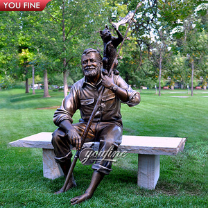 Decorazione del giardino Personalizzato Coppia Vecchio Persone Sedute Sul Banco Statua di Bronzo - Product Image 6