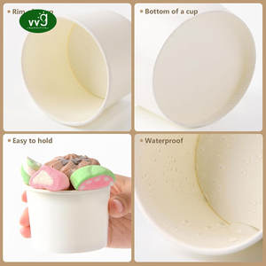 Vg थोक कस्टम डिजाइन लोगो जमे हुए दही कप व्यक्तिगत 130/200/300 मिलीलीटर 4 औंस डिस्पोजेबल पेपर आइसक्रीम कप ढक्कन के साथ - Product Image 5