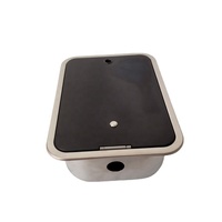 Évier de cuisine en acier inoxydable 304 pour camping-car, avec couvercle en verre, évier de cuisine en acier inoxydable pour camping-car, fourgon