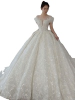 Robe de mariée moderne Nuo Nuoyi Dubaï, sexy, col en V, avec décoration en dentelle, taille plus, scintillante