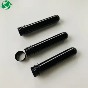 Klares schwarzes Kunststoff-Reagenzglas PET-Rohr mit Aluminium-Schraub kappen Kinder sichere Kunststoff kappen zum Verpacken