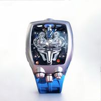 Montre mécanique squelette ovale pour homme, luxe, acier inoxydable ajouré, saphir, résistante à l'eau 10 ATM, automatique, plongeur