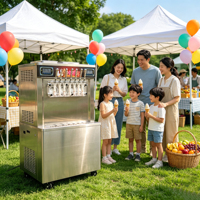 Machine à glace molle commerciale 3 5 7 saveurs mélangées, machine à glace verticale de table, certification CE ETL
