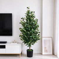 Arbre d'olivier conique artificiel en gros, grand arbre en pot avec fruits pour la décoration intérieure et extérieure des fêtes