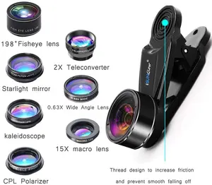 Набор объективов для камеры мобильного телефона 7 в 1, телескоп, телескоп, телескопический рыбий глаз, широкоугольный макрообъектив, CPL, Звездный фильтр, объектив для iPhone, для смартфона