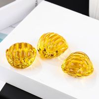 Accessoires DIY pour la maison et la voiture : Ornements en citrine à thème pierre, gravés à la main, en forme de coquille de tortue en verre coloré, riches cadeaux