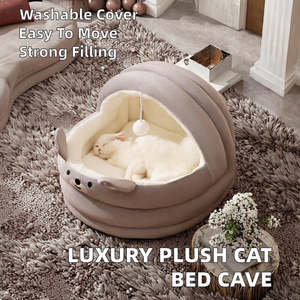 Cama de Lujo Personalizable para Perros y Gatos al por Mayor, Estilo de Dibujos Animados, Felpa de Poliéster Suave, Portátil, Extraíble y Lavable, Sofá Cueva para Mascotas - Product Image 2