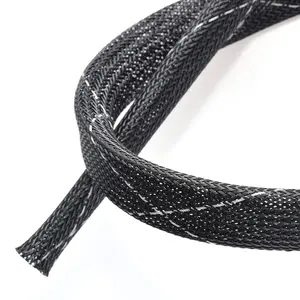 JDD supplied RoHS REACH Halogen Free expandable sleeving custom Pattern braided cable management sleeve