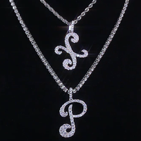 Colgante collar con plata de primera ley Circonia cúbica para mujer, Gargantilla, zirconia, circonita, zirconita, diamante, Estilo Vintage, letra inicial