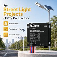 Contrôleur solaire MPPT professionnel Sukite 1230M 12V 8A 30W pour éclairage public, énergie solaire, projet d'éclairage extérieur