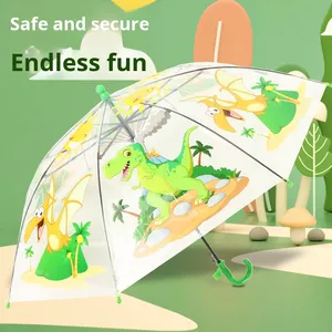 <span class=keywords><strong>Parapluie</strong></span> <span class=keywords><strong>transparent</strong></span> mignon en forme de petit dinosaure pour les garçons et les filles de la maternelle, <span class=keywords><strong>parapluie</strong></span> résistant au <span class=keywords><strong>vent</strong></span> avec baleines en fibre pour enfants - Product Image 5
