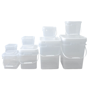 Seau de rangement carré en plastique transparent hermétique de haute qualité avec couvercle pour aliments secs pour animaux de compagnie, croquettes pour chiens et chats - Product Image 3