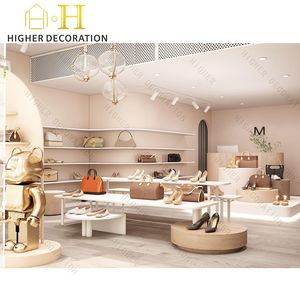 Moderno personalizado bolsas vitrina bolso <span class=keywords><strong>de</strong></span> madera soporte <span class=keywords><strong>de</strong></span> exhibición Led luz zapato mesa <span class=keywords><strong>de</strong></span> exhibición - Product Image 2