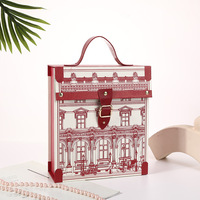 Boîte à bonbons rouge européenne personnalisée, boîte vide, petite, moyenne, grande, boîte à main pour cérémonie de mariage, boîte cadeau pour fiançailles